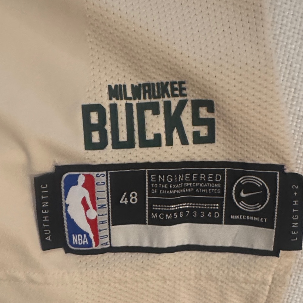 Nike Cream City Basketball Jersey with Blue Accents Giannis antetokounmpo - Picture 3 of 3